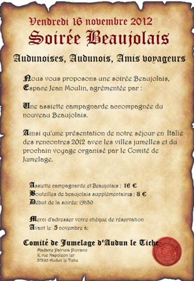 2012 affiche beaujolais