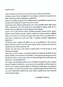 Lettera di ringaziamento